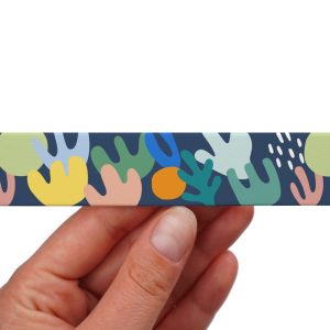 Printed BioThane tape – Coral Reef Blue pattern