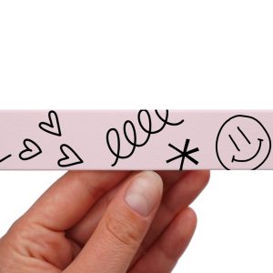 Taśma BioThane z nadrukiem - Wzór Doodles Różowy