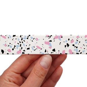 Taśma BioThane z nadrukiem - Wzór Lastrico Biały