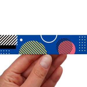 Printed BioThane tape – Memphis Blue pattern