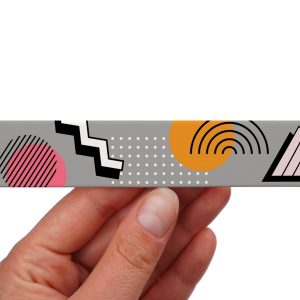 Taśma BioThane z nadrukiem - Wzór Memphis Szary Jasny