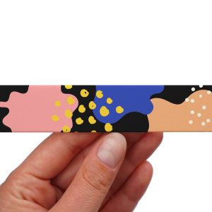 Taśma BioThane z nadrukiem - Wzór Organic Shapes Ciemny