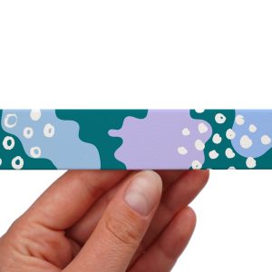 Taśma BioThane z nadrukiem - Wzór Organic Shapes Niebieski