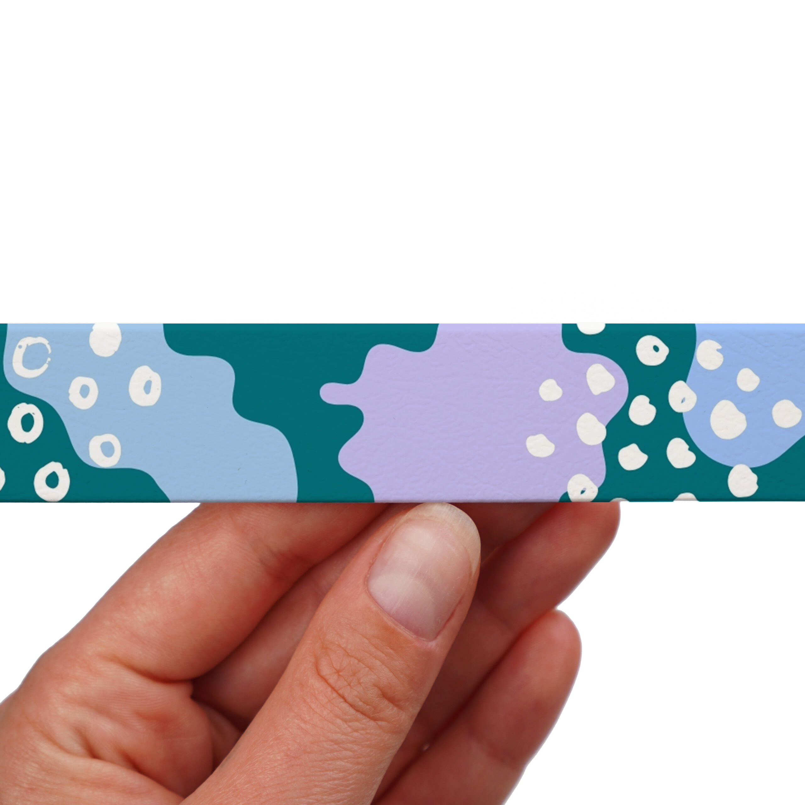 Taśma BioThane z nadrukiem - Wzór Organic Shapes Niebieski