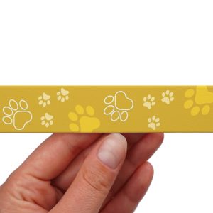 Taśma BioThane z nadrukiem - Wzór Paws Żółty