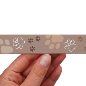 Taśma BioThane z nadrukiem - Wzór Paws Beż