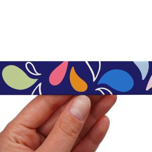 Taśma BioThane z nadrukiem - Wzór Tears Ciemny Niebieski